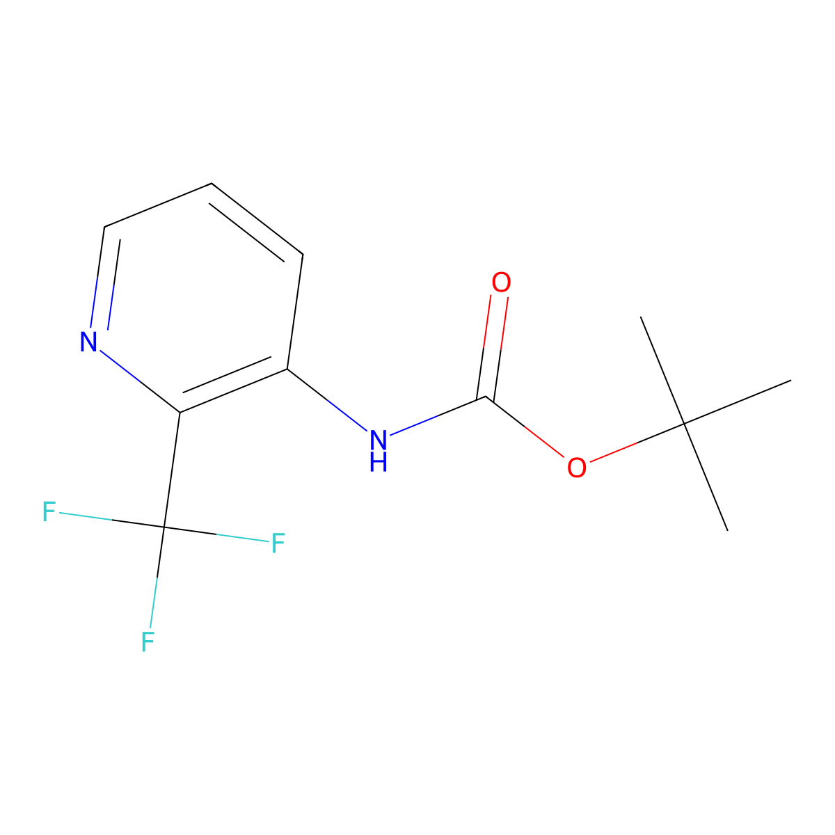 Tert-butyl 2-(trifluoromethyl)pyridin-3-ylcarbamate molecular structure, CAS 1253654-52-2