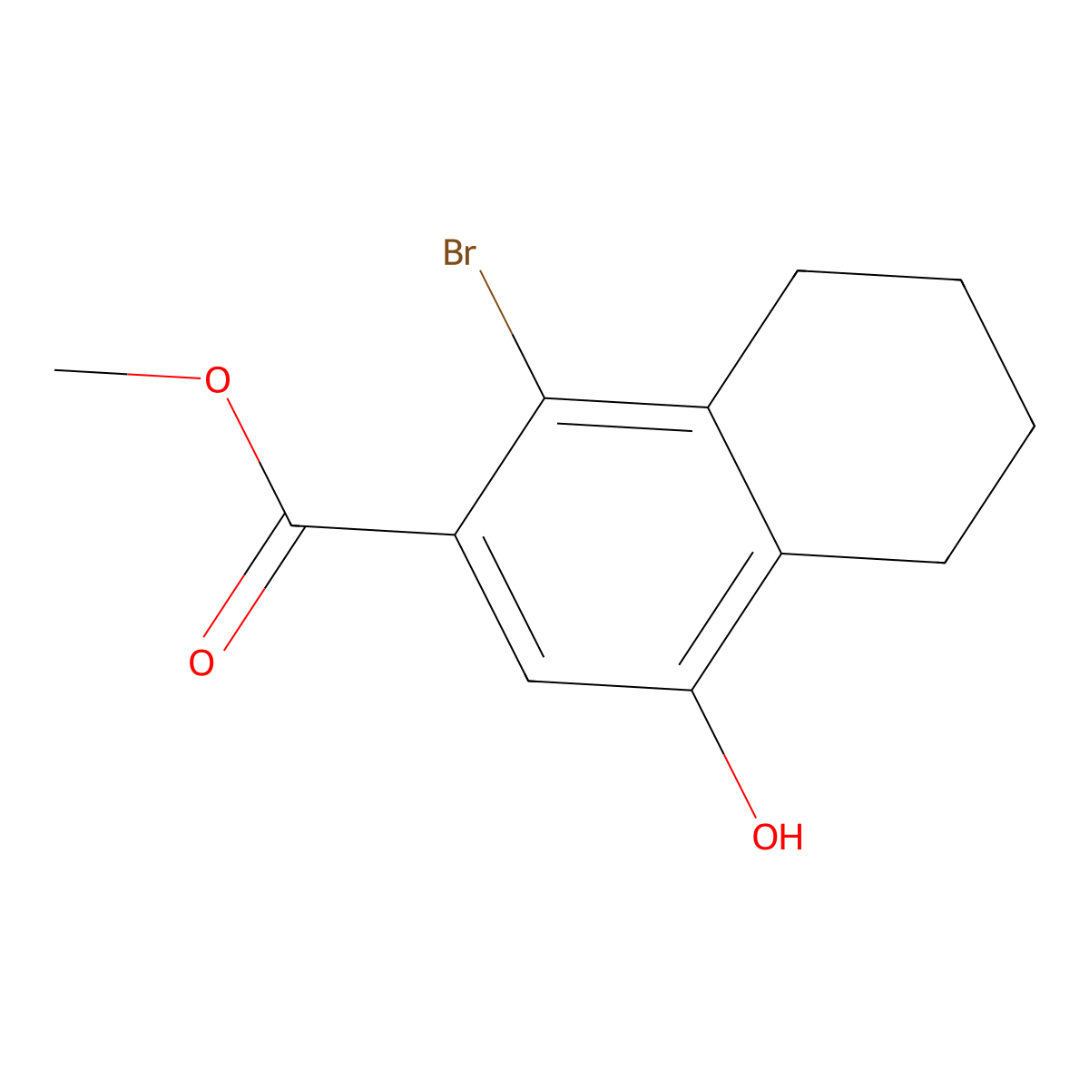 Methyl 1-bromo-4-hydroxy-5,6,7,8-tetrahydronaphthalene-2-carboxylate molecular structure, CAS 1253654-65-7