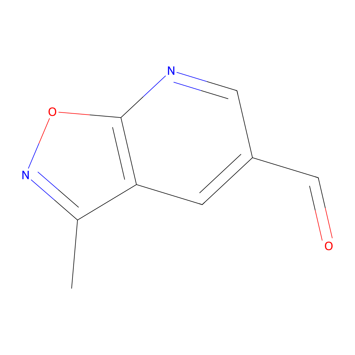 3-Methyl-[1,2]oxazolo[5,4-b]pyridine-5-carbaldehyde molecular structure, CAS 1253696-31-9