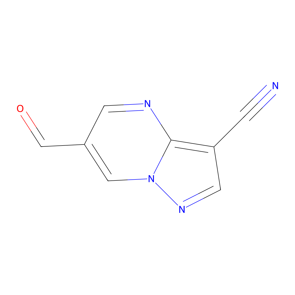 6-Formylpyrazolo[1,5-a]pyrimidine-3-carbonitrile molecular structure, CAS 1253696-35-3