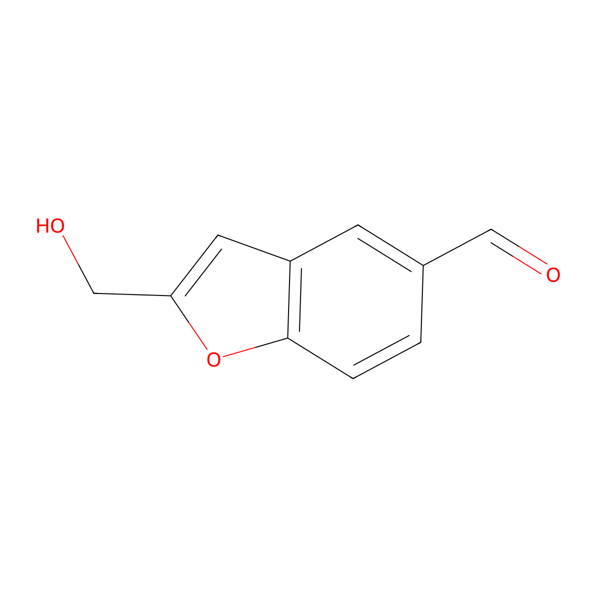 2-(Hydroxymethyl)benzofuran-5-carbaldehyde molecular structure, CAS 1253732-40-9