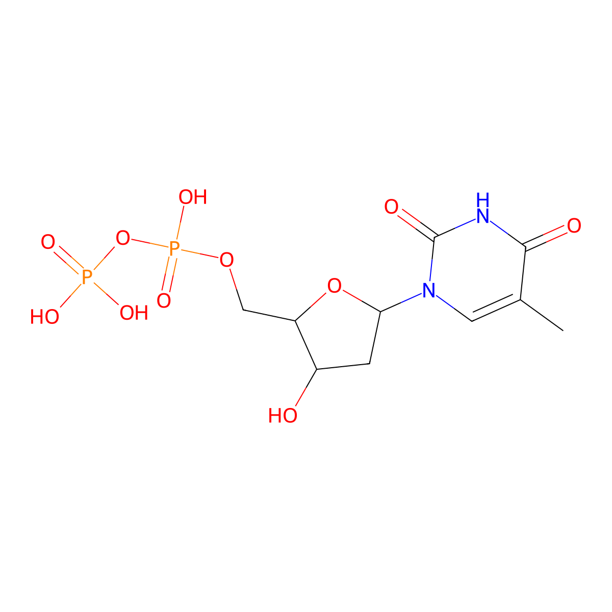 Thymidine 5'-(trihydrogen diphosphate) molecular structure, CAS 125376-11-6