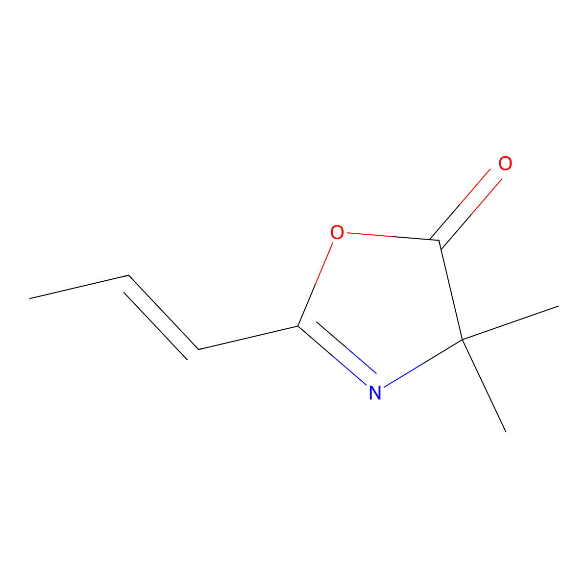 4,4-Dimethyl-2-(prop-1-en-1-yl)oxazol-5(4H)-one molecular structure, CAS 125376-15-0