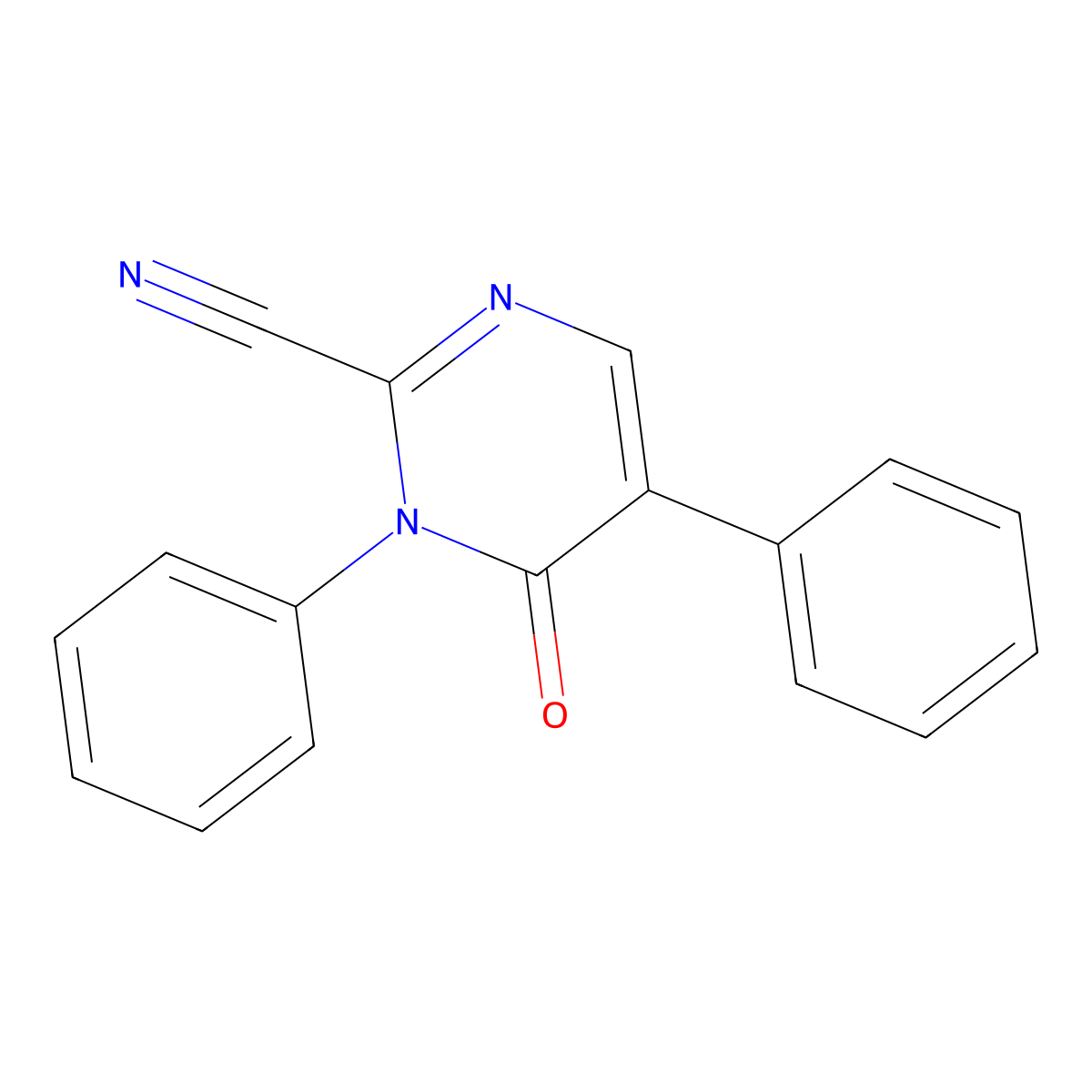 6-Oxo-1,5-diphenyl-1,6-dihydropyrimidine-2-carbonitrile molecular structure, CAS 1253786-32-1