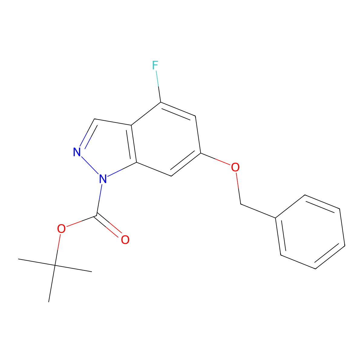 tert-Butyl 6-(benzyloxy)-4-fluoro-1H-indazole-1-carboxylate molecular structure, CAS 1253789-02-4