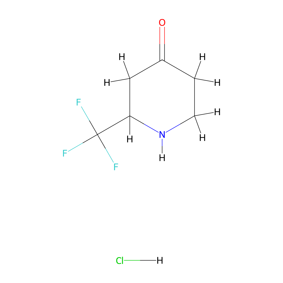 2-(Trifluoromethyl)piperidin-4-one hydrochloride molecular structure, CAS 1253789-36-4