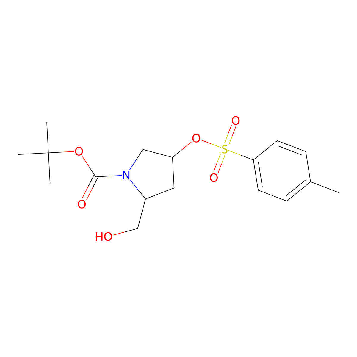 Tert-butyl 2-(hydroxymethyl)-4-[(4-methylbenzenesulfonyl)oxy]pyrrolidine-1-carboxylate molecular structure, CAS 1253789-43-3