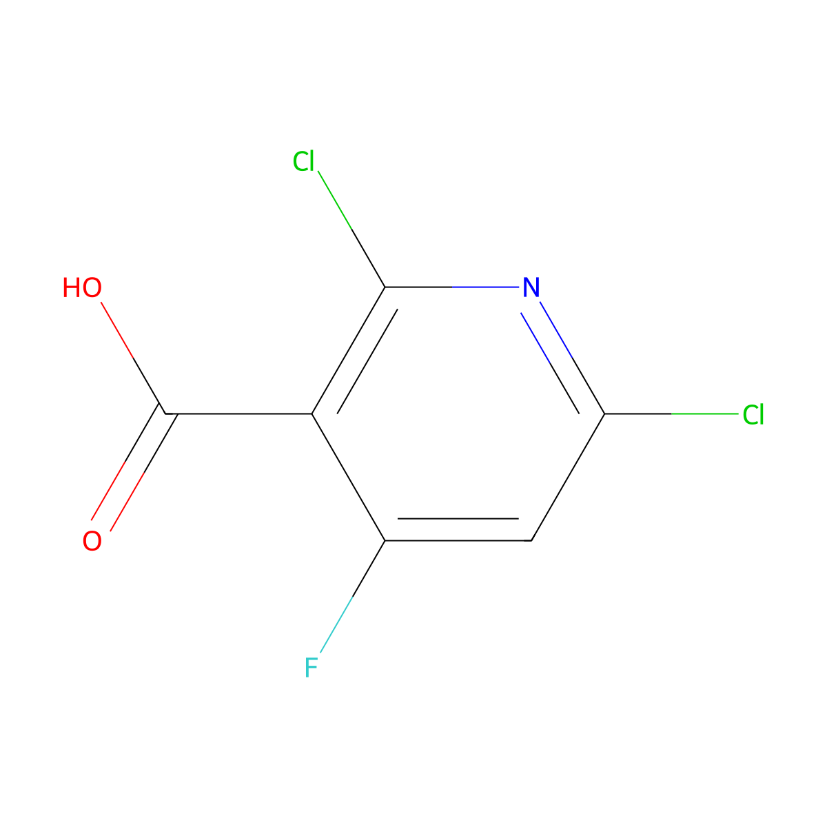 2,6-Dichloro-4-fluoronicotinic acid molecular structure, CAS 1253789-51-3