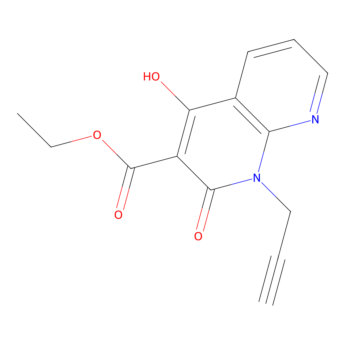 Ethyl 4-hydroxy-2-oxo-1-(prop-2-yn-1-yl)-1,2-dihydro-1,8-naphthyridine-3-carboxylate molecular structure, CAS 1253789-55-7