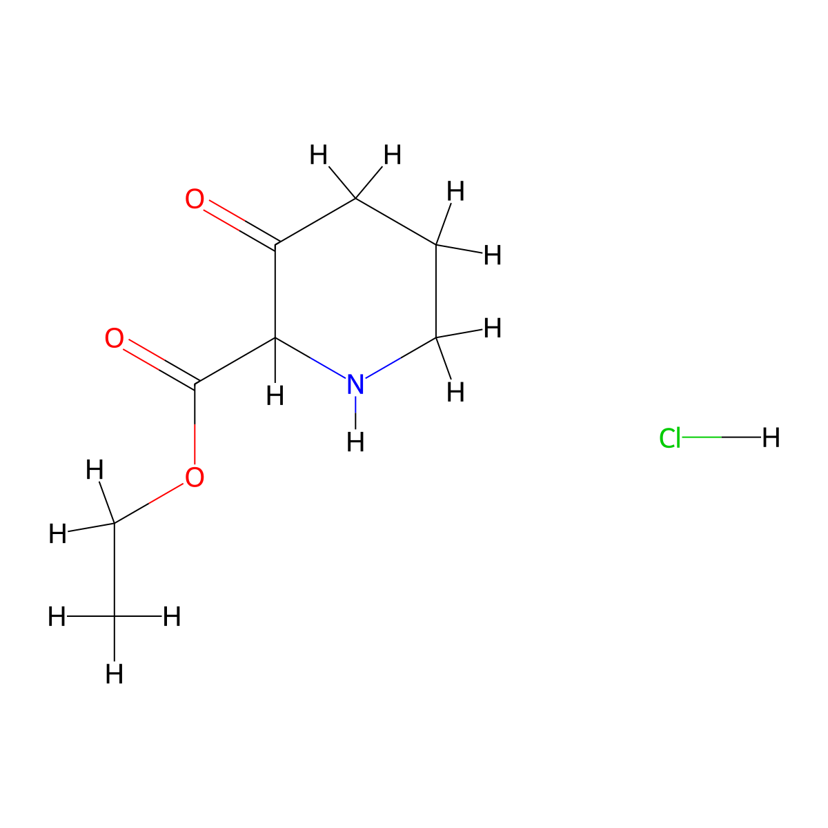 Ethyl 3-oxopiperidine-2-carboxylate hydrochloride molecular structure, CAS 1253789-62-6