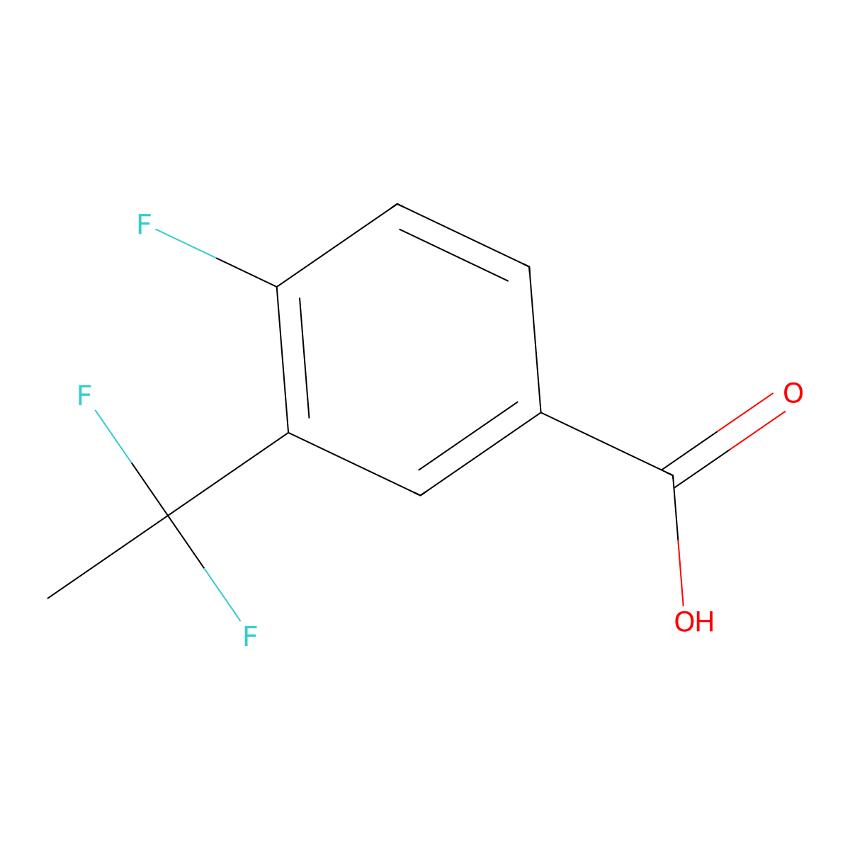 3-(1,1-Difluoroethyl)-4-fluorobenzoic acid molecular structure, CAS 1253789-91-1