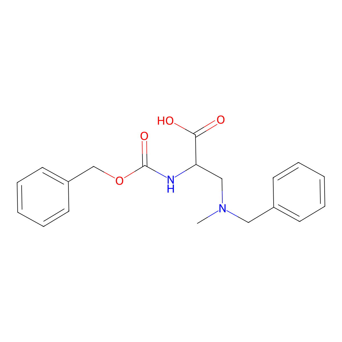 (S)-3-(Benzyl(methyl)amino)-2-(benzyloxycarbonylamino)propanoic acid molecular structure, CAS 1253789-98-8