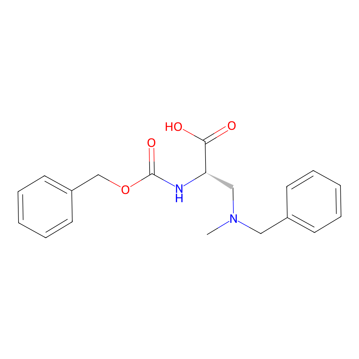 (S)-3-(Benzyl(methyl)amino)-2-(benzyloxycarbonylamino)propanoic acid molecular structure, CAS 1253789-98-8