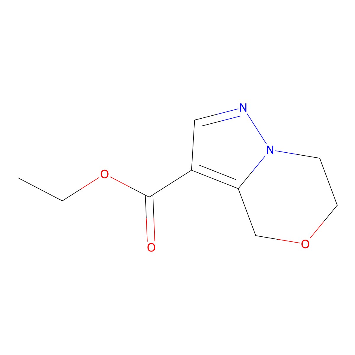 Ethyl 6,7-dihydro-4H-pyrazolo[5,1-c][1,4]oxazine-3-carboxylate molecular structure, CAS 1253790-00-9