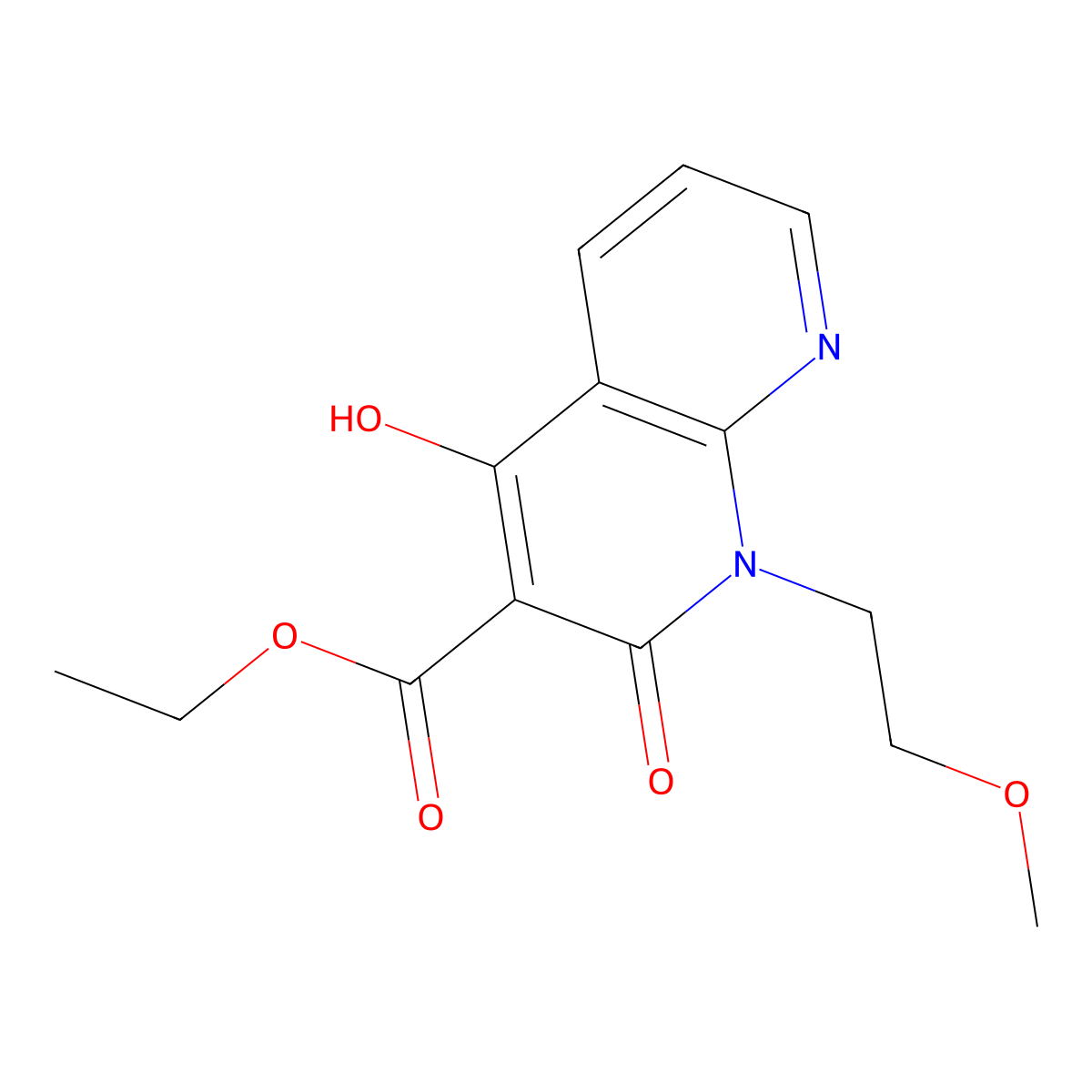 Ethyl 4-hydroxy-1-(2-methoxyethyl)-2-oxo-1,2-dihydro-1,8-naphthyridine-3-carboxylate molecular structure, CAS 1253790-04-3