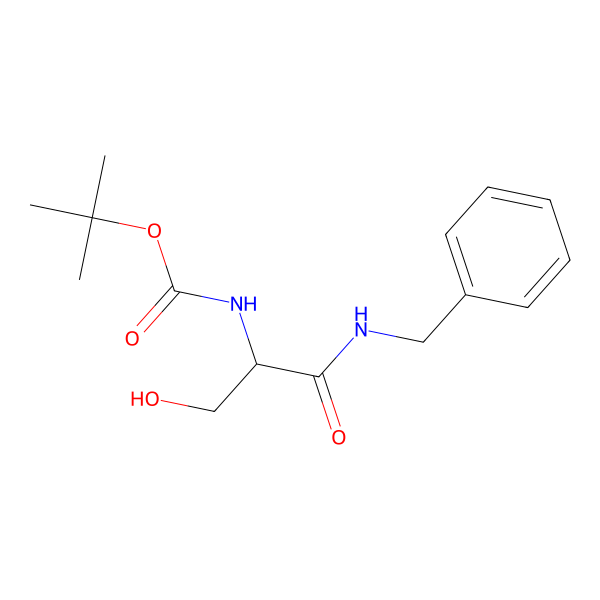 tert-butyl N-[(1R)-1-(benzylcarbamoyl)-2-hydroxyethyl]carbamate molecular structure, CAS 1253790-58-7