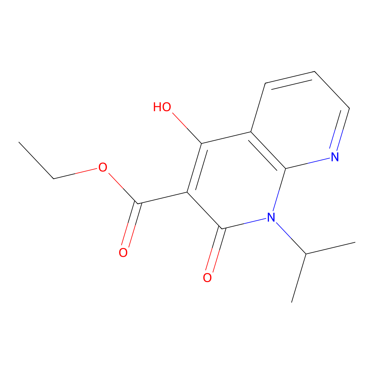 Ethyl 4-hydroxy-1-isopropyl-2-oxo-1,2-dihydro-1,8-naphthyridine-3-carboxylate molecular structure, CAS 1253790-69-0