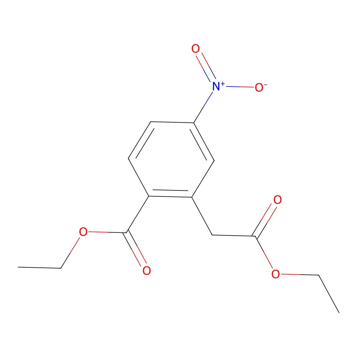 Ethyl 2-(2-ethoxy-2-oxoethyl)-4-nitrobenzoate molecular structure, CAS 1253790-99-6
