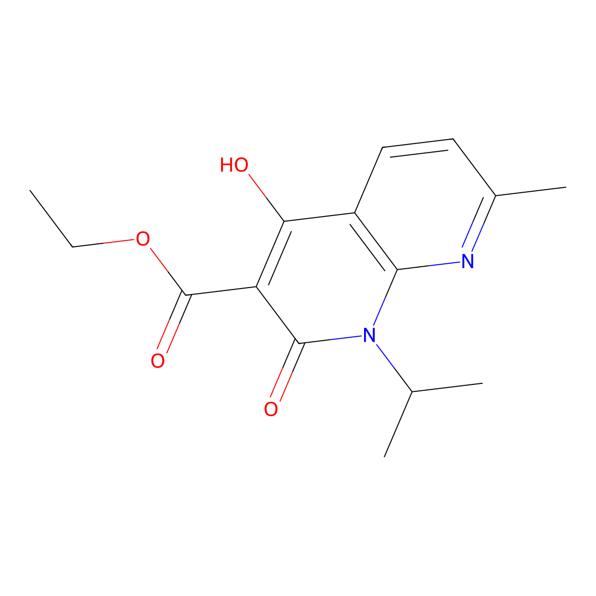 Ethyl 4-hydroxy-1-isopropyl-7-methyl-2-oxo-1,2-dihydro-1,8-naphthyridine-3-carboxylate molecular structure, CAS 1253791-01-3