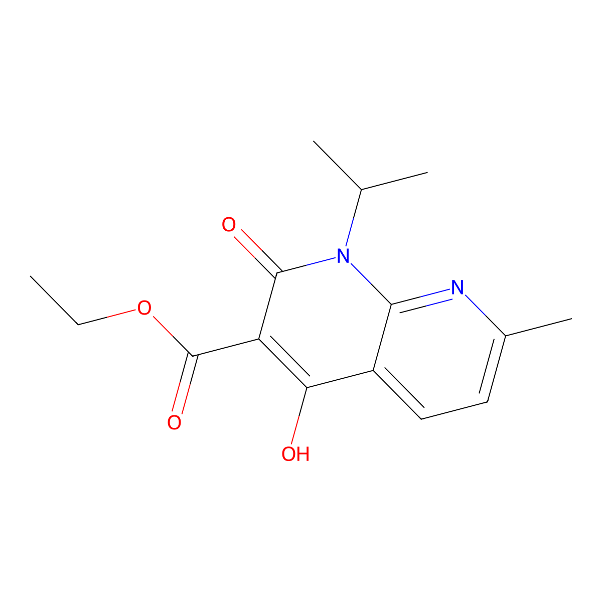 Ethyl 4-hydroxy-1-isopropyl-7-methyl-2-oxo-1,2-dihydro-1,8-naphthyridine-3-carboxylate molecular structure, CAS 1253791-01-3