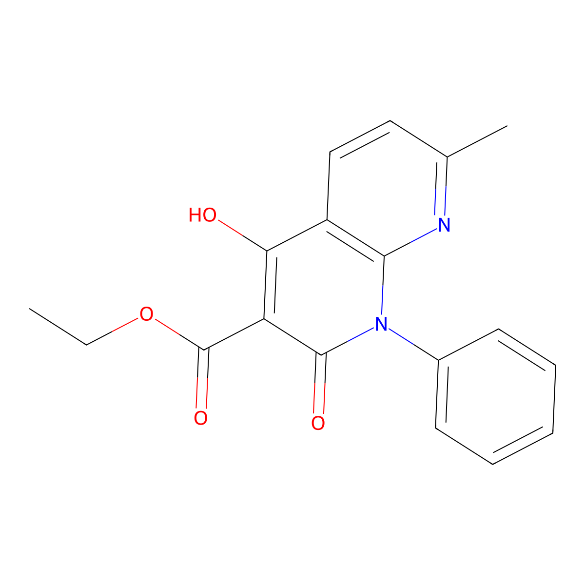 Ethyl 4-hydroxy-7-methyl-2-oxo-1-phenyl-1,2-dihydro-1,8-naphthyridine-3-carboxylate molecular structure, CAS 1253791-02-4