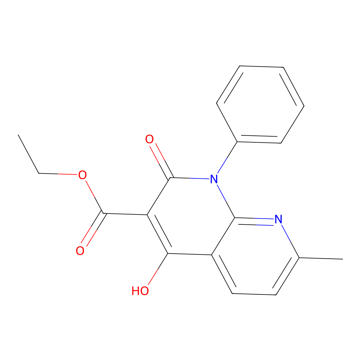 Ethyl 4-hydroxy-7-methyl-2-oxo-1-phenyl-1,2-dihydro-1,8-naphthyridine-3-carboxylate molecular structure, CAS 1253791-02-4
