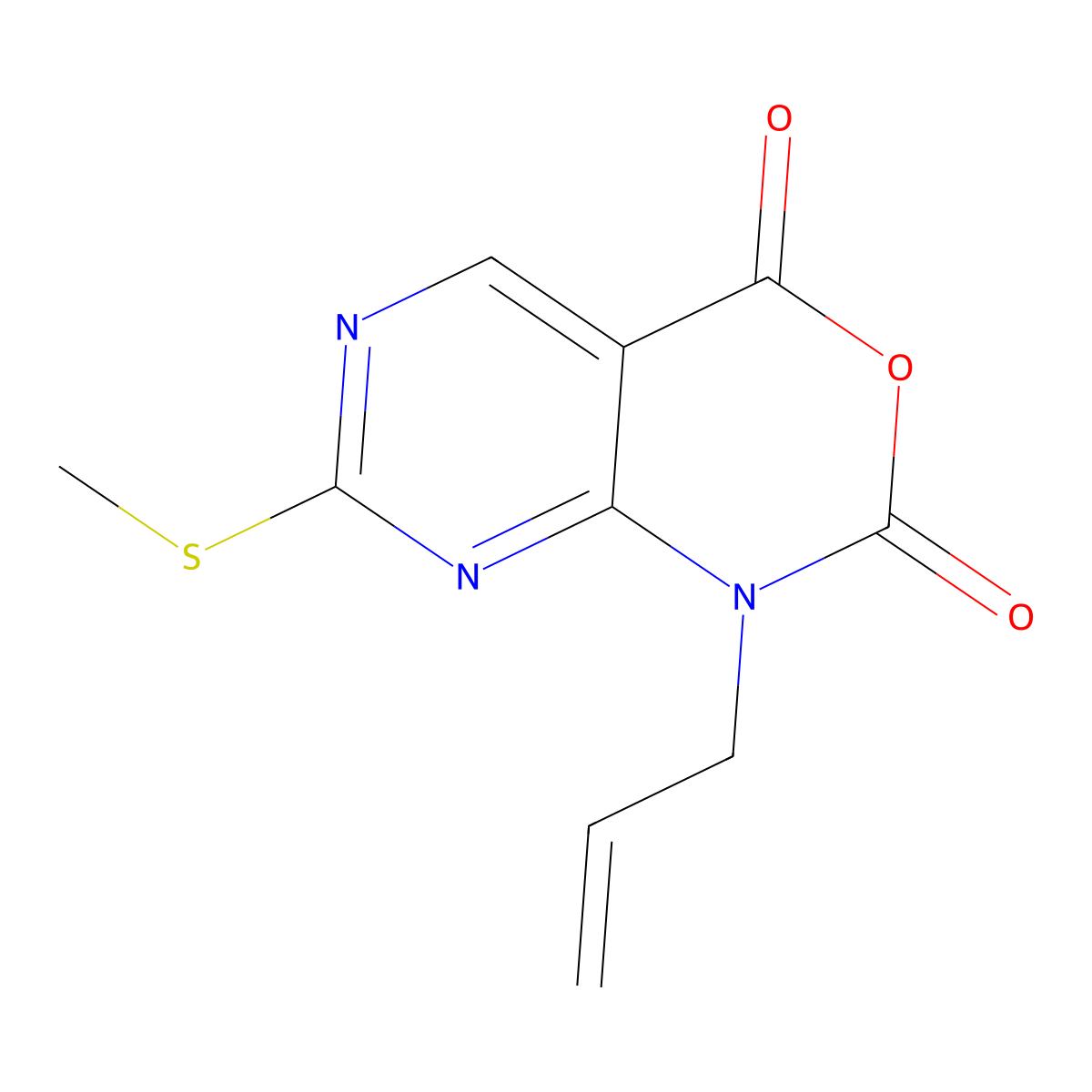 1-Allyl-7-(methylthio)-1H-pyrimido[4,5-D][1,3]oxazine-2,4-dione molecular structure, CAS 1253791-06-8