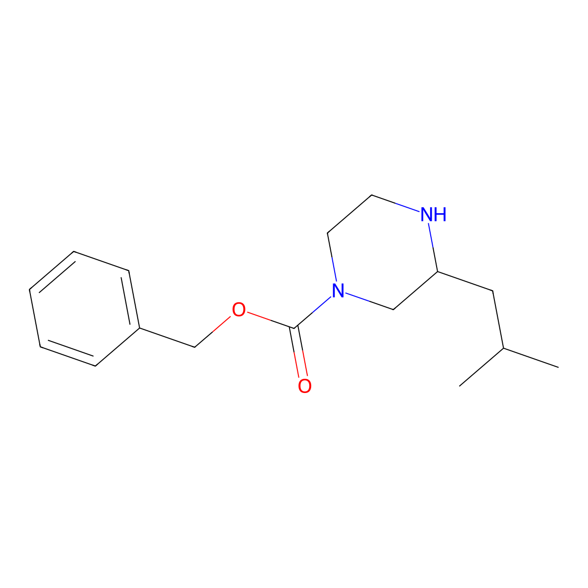 Benzyl (R)-3-isobutylpiperazine-1-carboxylate molecular structure, CAS 1253791-13-7