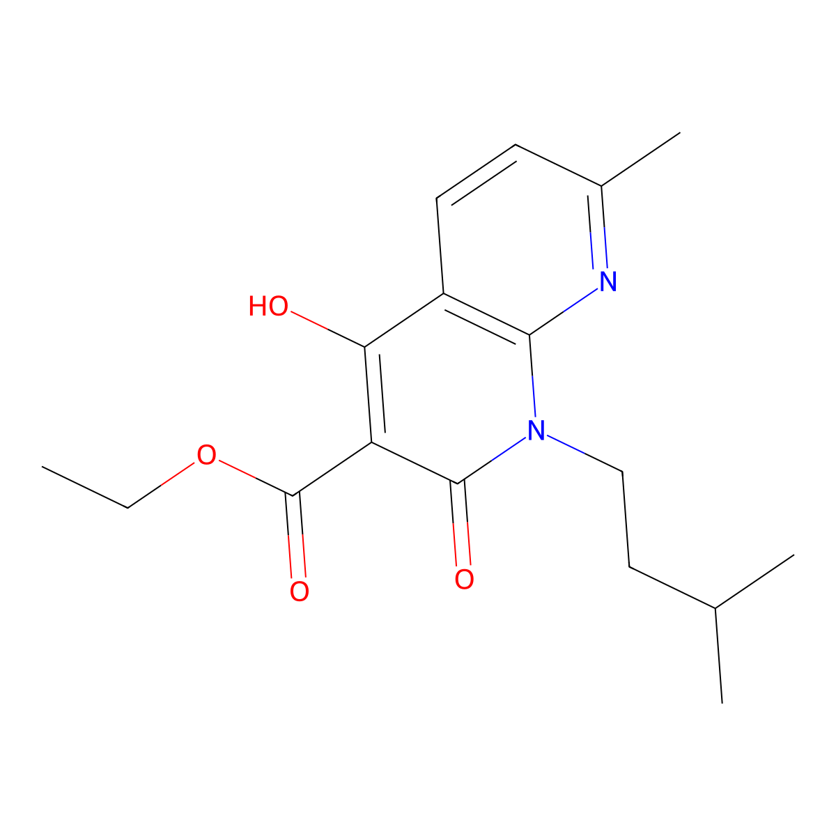Ethyl 4-hydroxy-1-isopentyl-7-methyl-2-oxo-1,2-dihydro-1,8-naphthyridine-3-carboxylate molecular structure, CAS 1253791-40-0