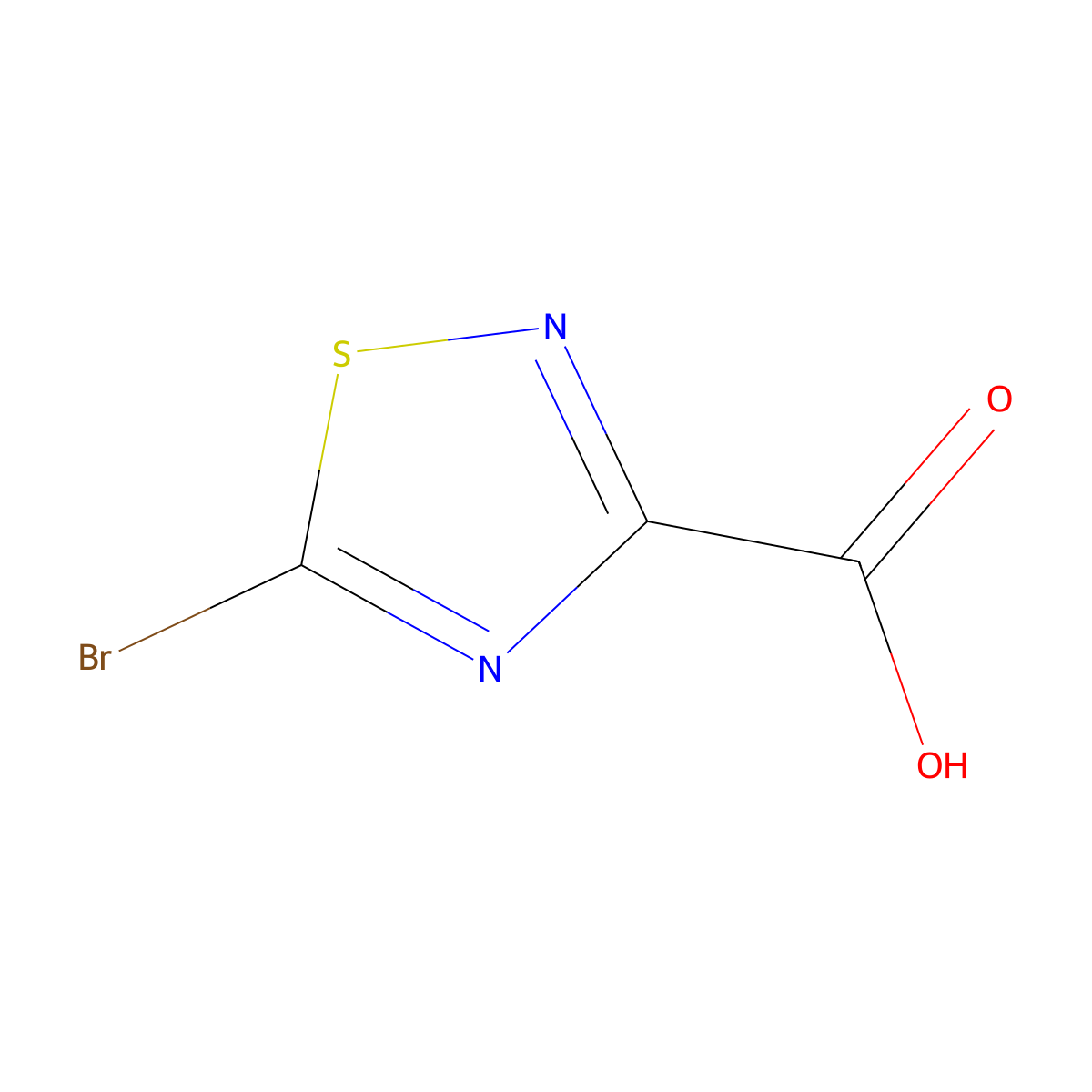 5-Bromo-1,2,4-thiadiazole-3-carboxylic acid molecular structure, CAS 1253791-60-4