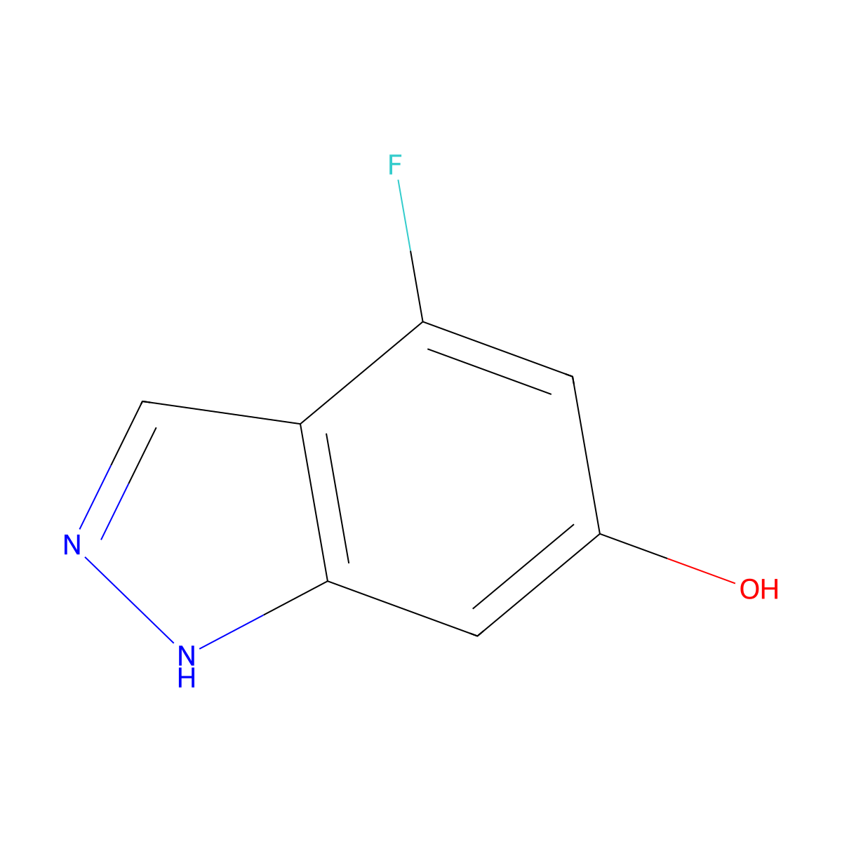 4-Fluoro-1H-indazol-6-OL molecular structure, CAS 1253791-66-0