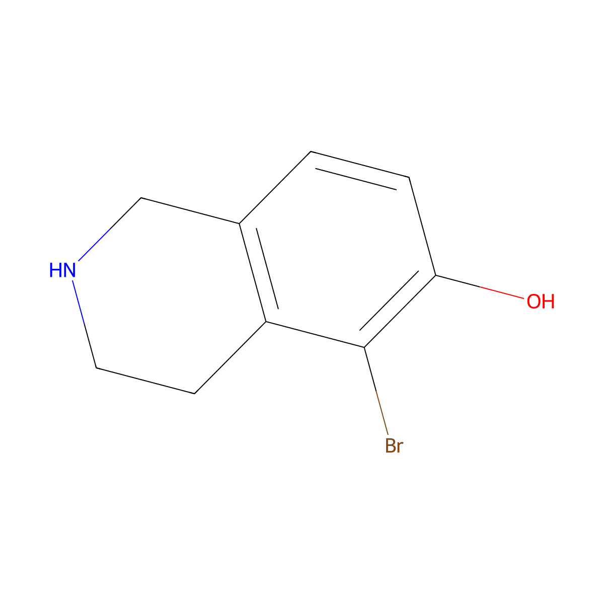 5-Bromo-1,2,3,4-tetrahydroisoquinolin-6-ol molecular structure, CAS 1253791-69-3