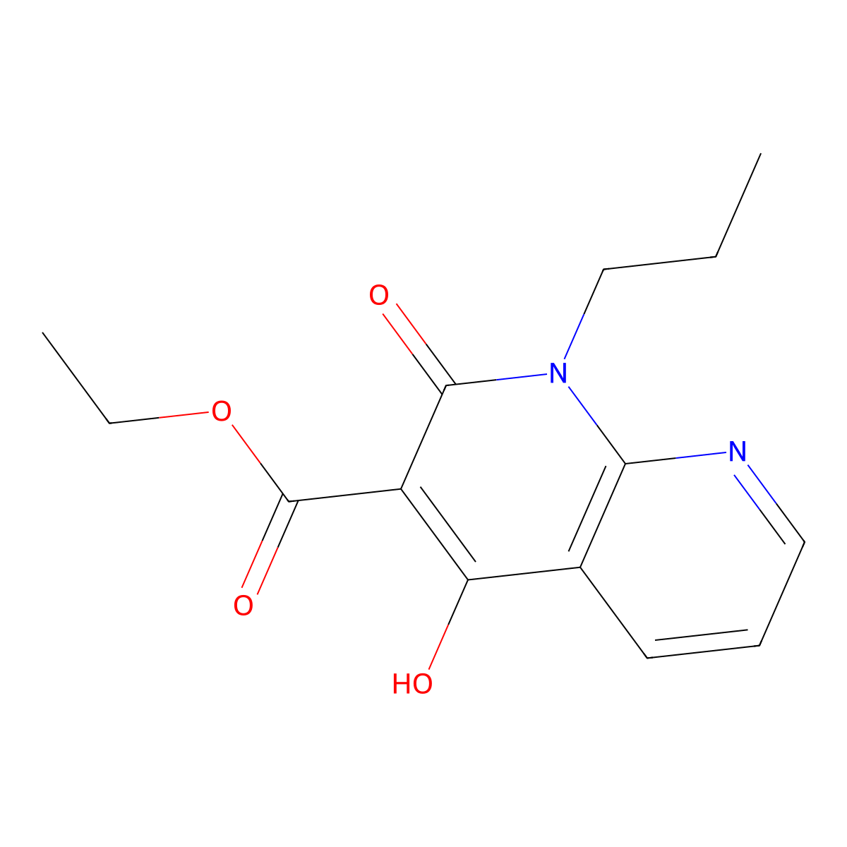 Ethyl 4-hydroxy-2-oxo-1-propyl-1,2-dihydro-1,8-naphthyridine-3-carboxylate molecular structure, CAS 1253791-84-2