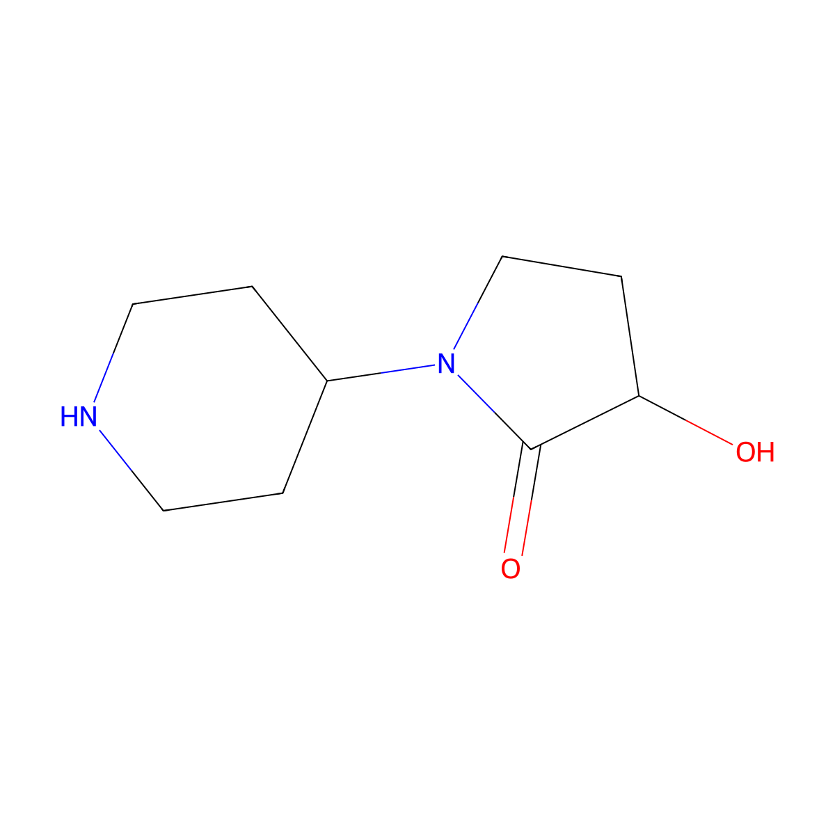 3-Hydroxy-1-(4-piperidyl)pyrrolidin-2-one molecular structure, CAS 1253792-24-3
