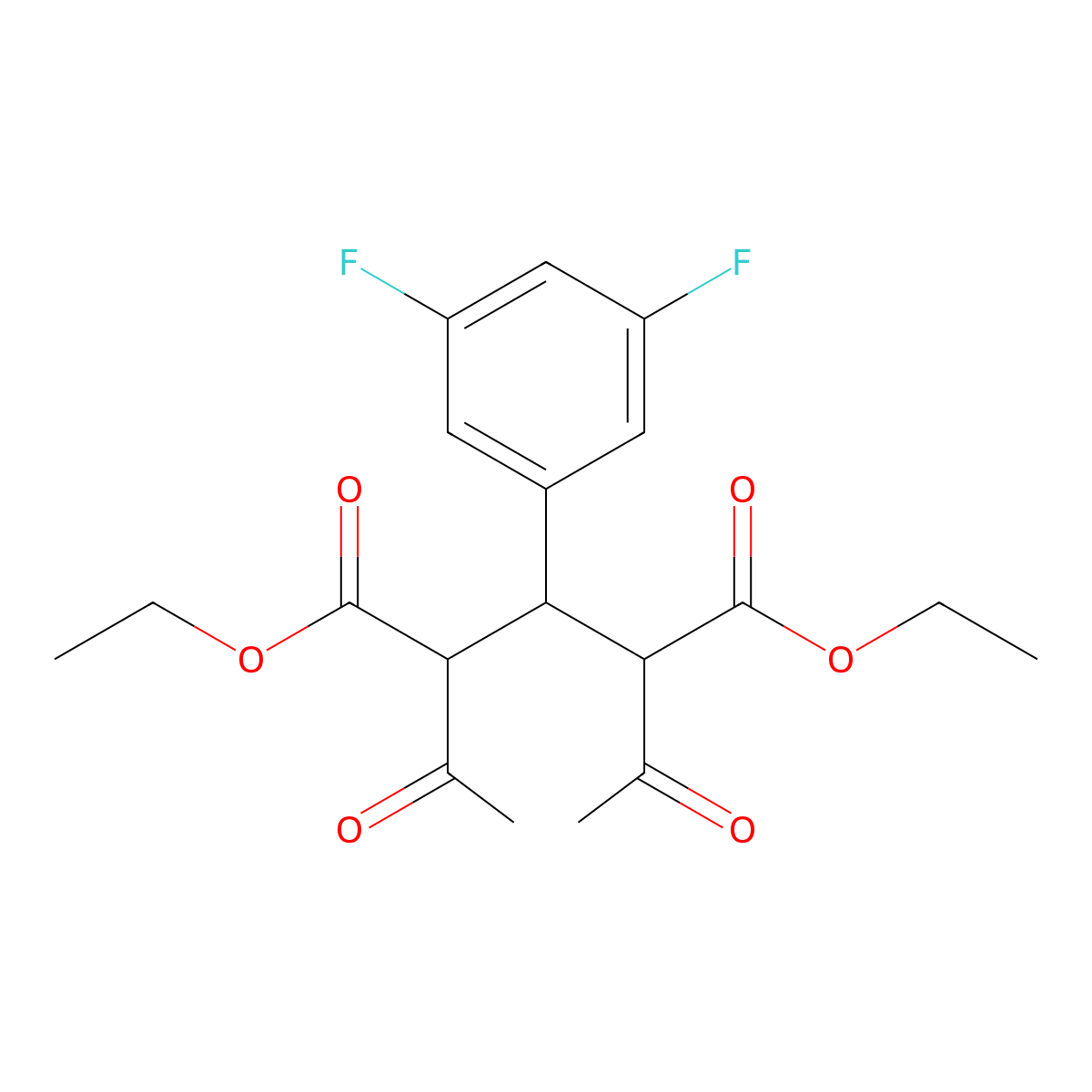 Diethyl 2,4-diacetyl-3-(3,5-difluorophenyl)pentanedioate molecular structure, CAS 1253792-42-5