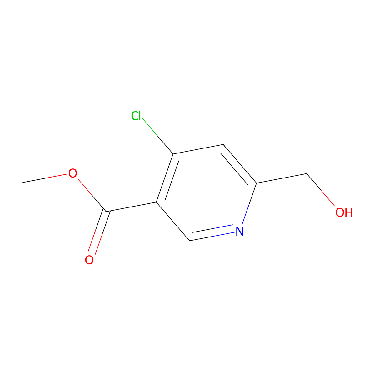 Methyl 4-chloro-6-(hydroxymethyl)nicotinate molecular structure, CAS 1253792-68-5