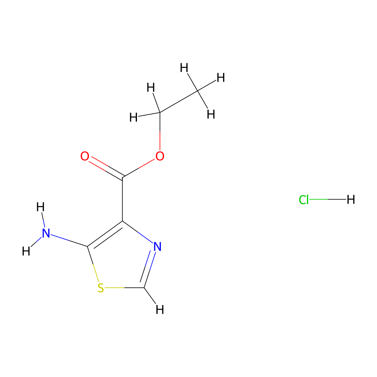 Ethyl 5-aminothiazole-4-carboxylate hydrochloride molecular structure, CAS 1253792-74-3