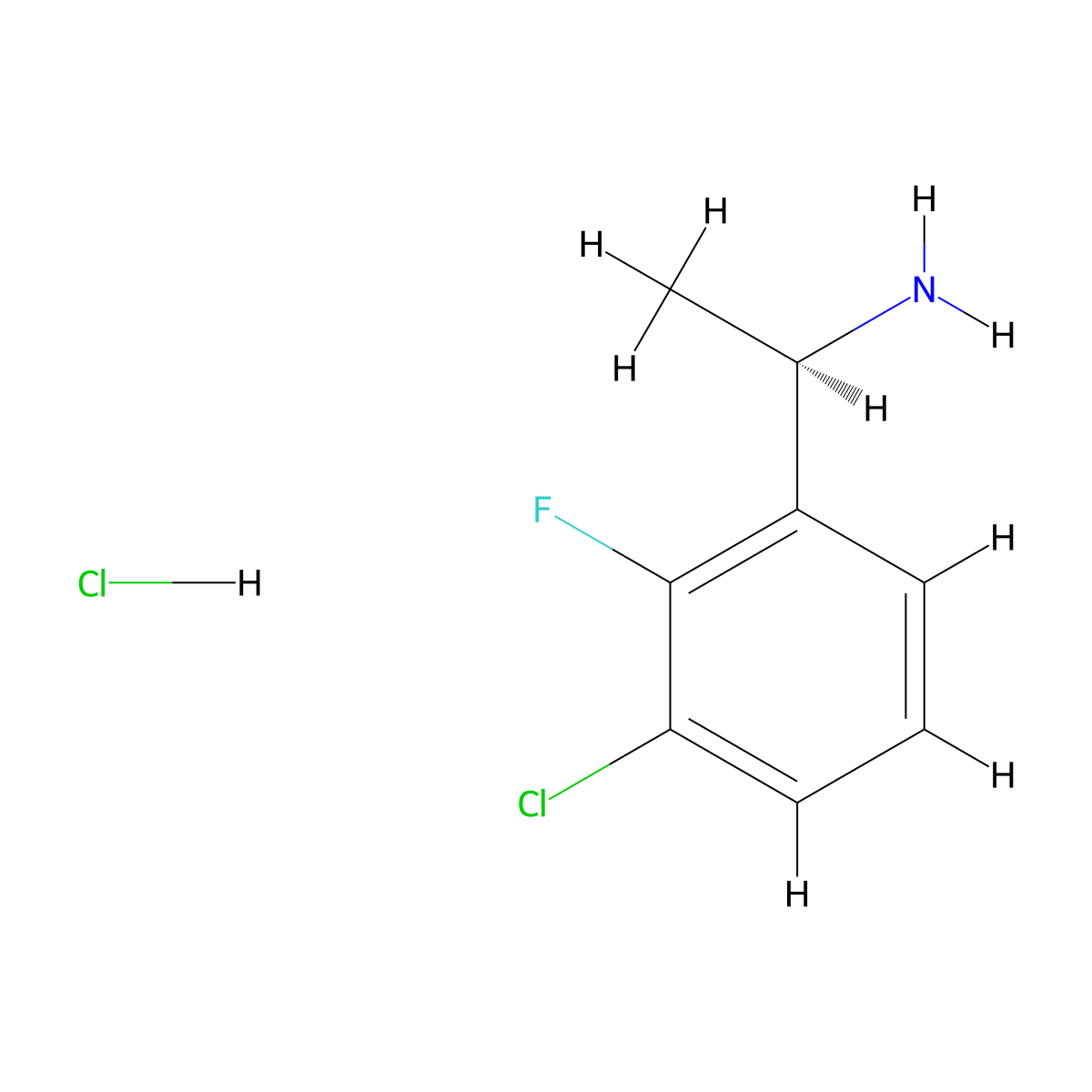 (R)-1-(3-Chloro-2-fluorophenyl)ethanamine hydrochloride molecular structure, CAS 1253792-97-0
