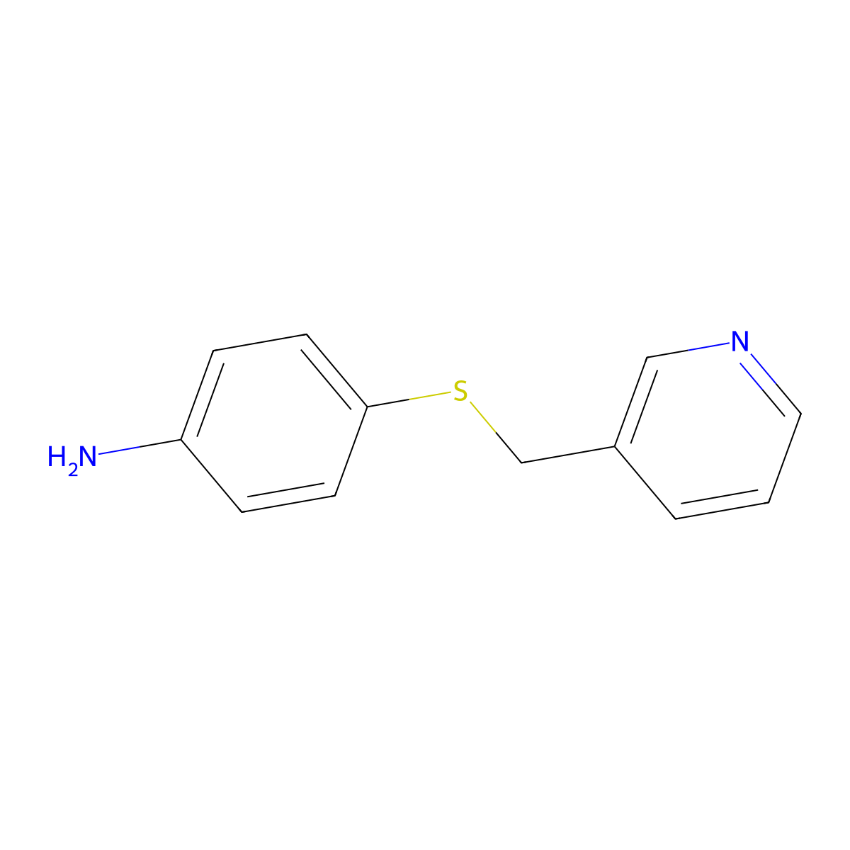 4-(((Pyridin-3-yl)methyl)sulfanyl)aniline molecular structure, CAS 125382-42-5
