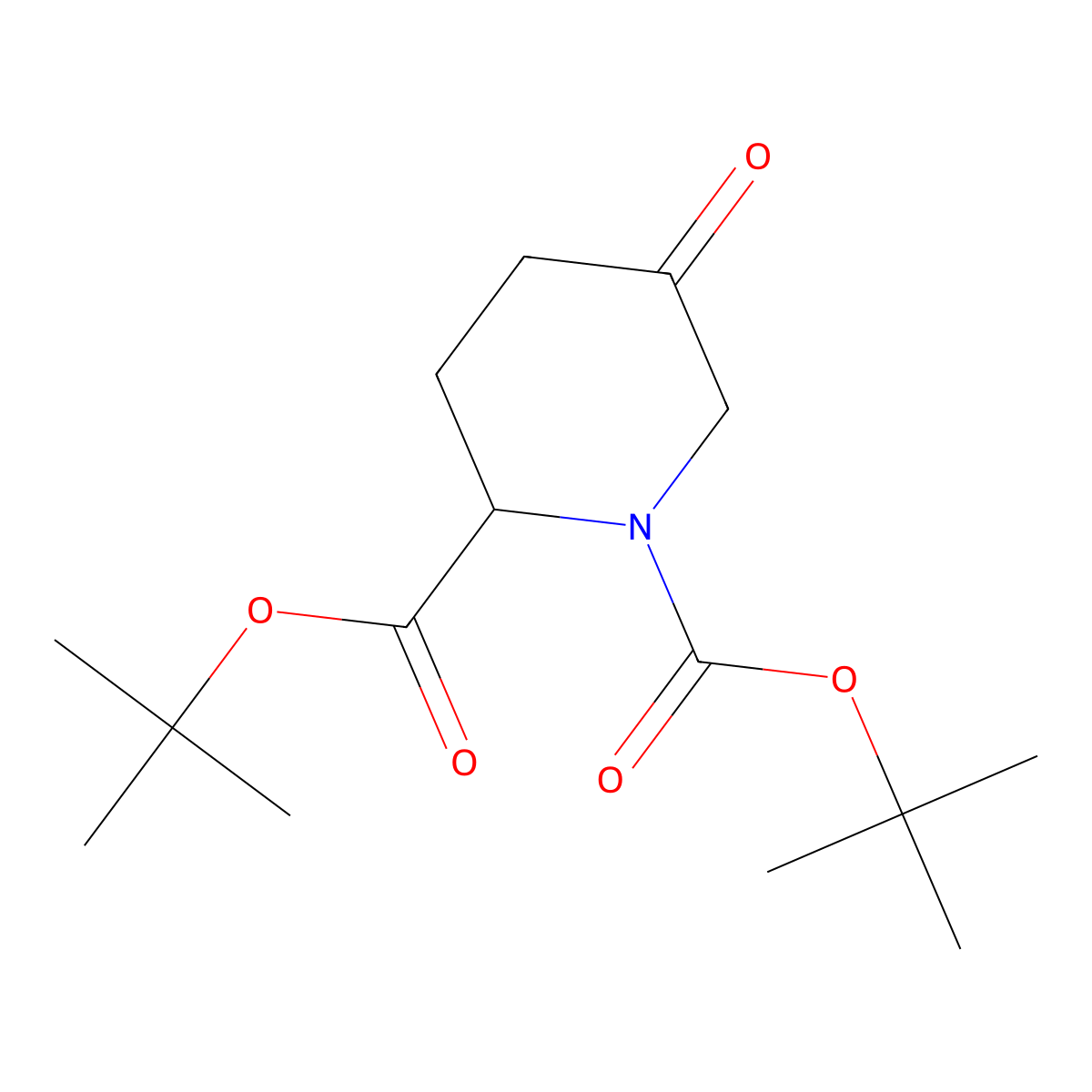Di-tert-butyl (S)-5-oxopiperidine-1,2-dicarboxylate molecular structure, CAS 1253856-41-5