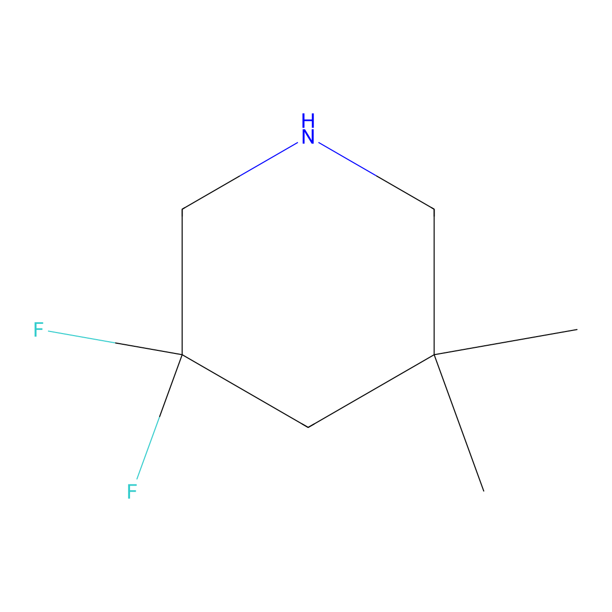 3,3-Difluoro-5,5-dimethylpiperidine molecular structure, CAS 1253888-76-4