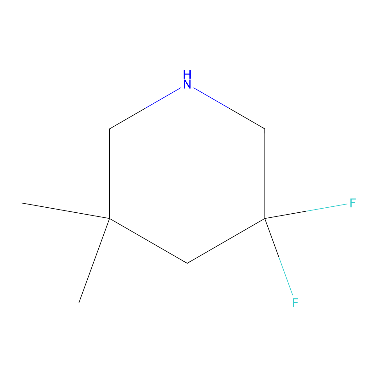 3,3-Difluoro-5,5-dimethylpiperidine molecular structure, CAS 1253888-76-4