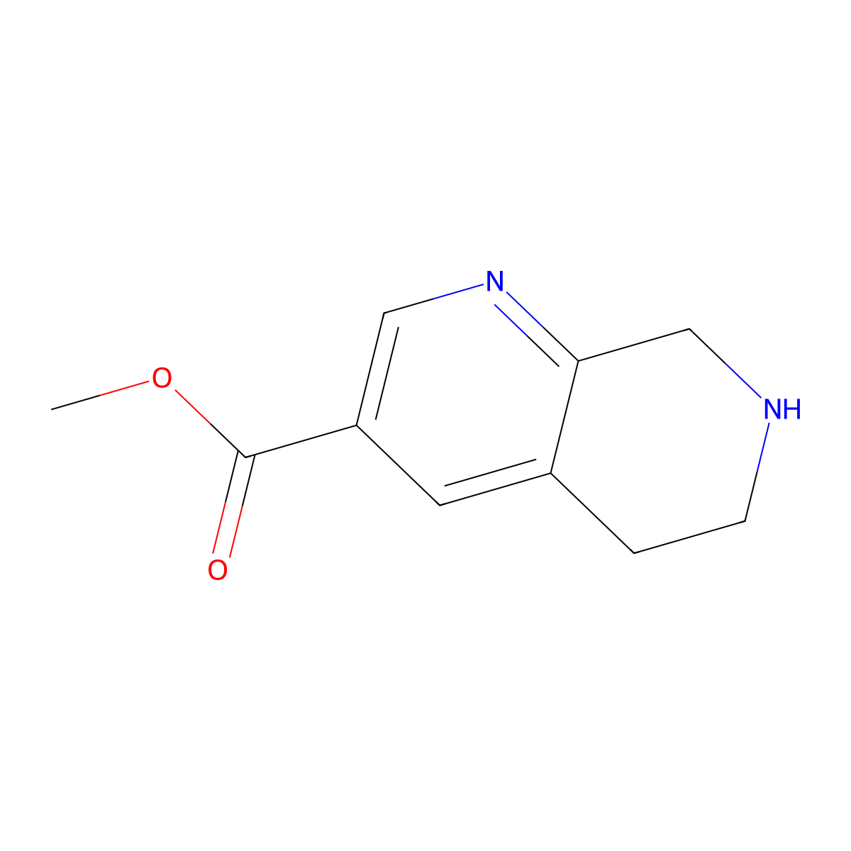 Methyl 5,6,7,8-tetrahydro-1,7-naphthyridine-3-carboxylate molecular structure, CAS 1253888-80-0