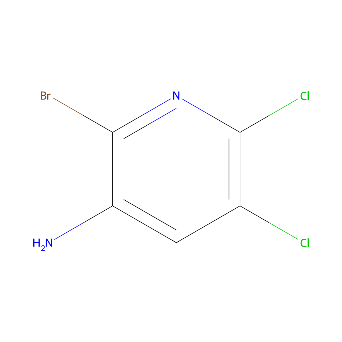 3-Amino-2-bromo-5,6-dichloropyridine molecular structure, CAS 1253889-50-7