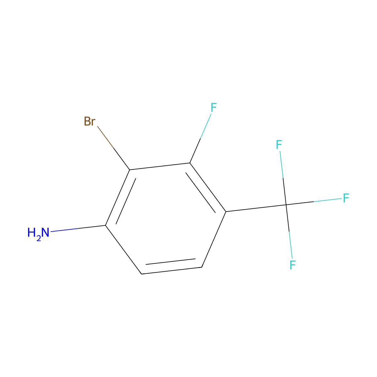 2-Bromo-3-fluoro-4-(trifluoromethyl)aniline molecular structure, CAS 1253889-52-9