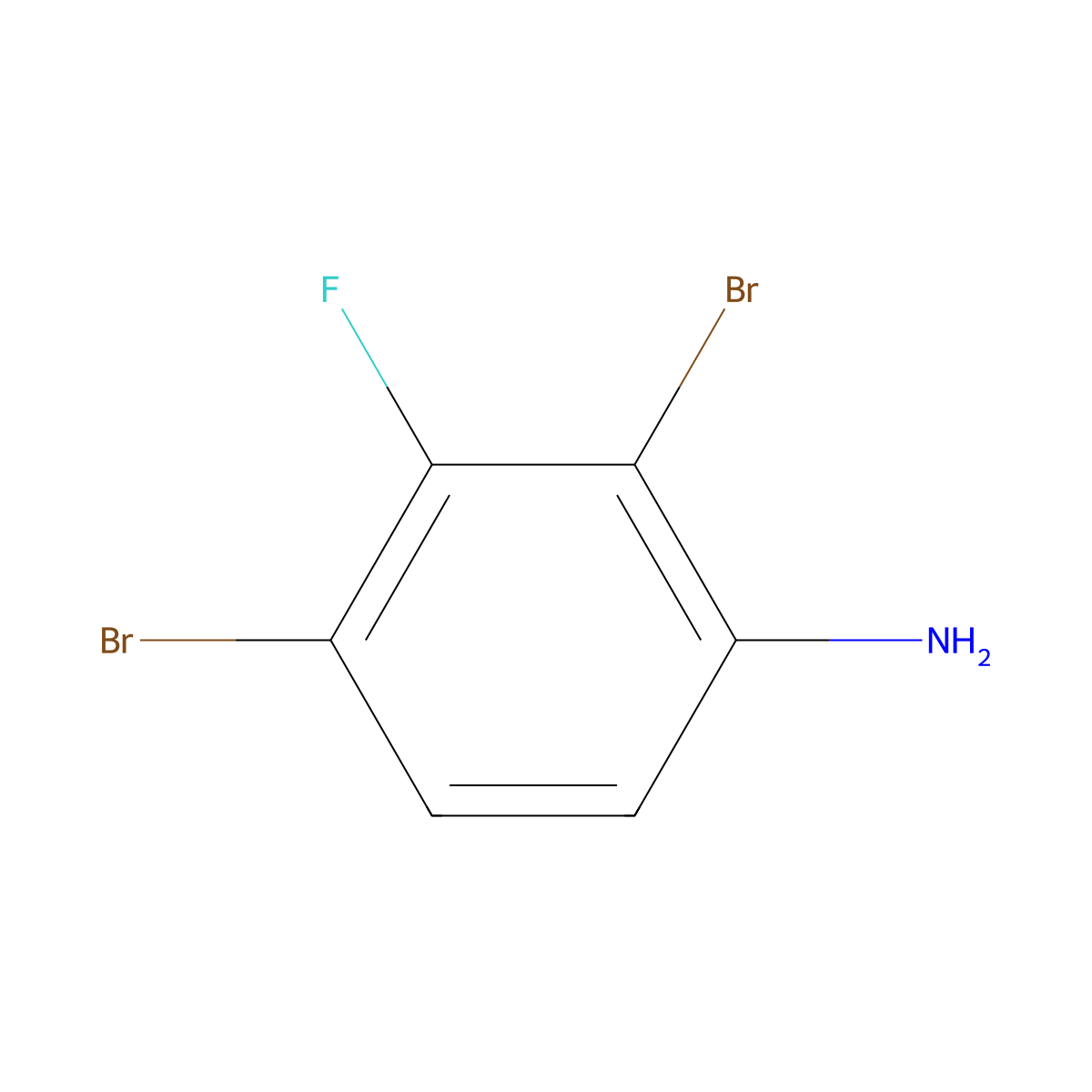 2,4-Dibromo-3-fluoroaniline molecular structure, CAS 1253889-53-0