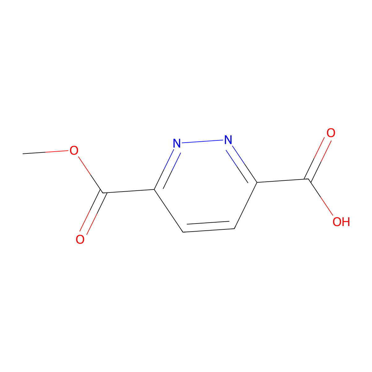 6-(Methoxycarbonyl)pyridazine-3-carboxylic acid molecular structure, CAS 1253900-63-8