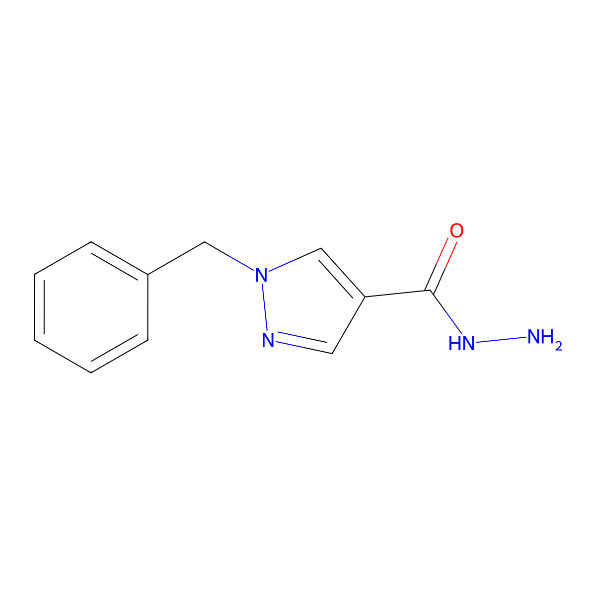 1-Benzyl-1H-pyrazole-4-carboxylic acid hydrazide molecular structure, CAS 1253905-54-2