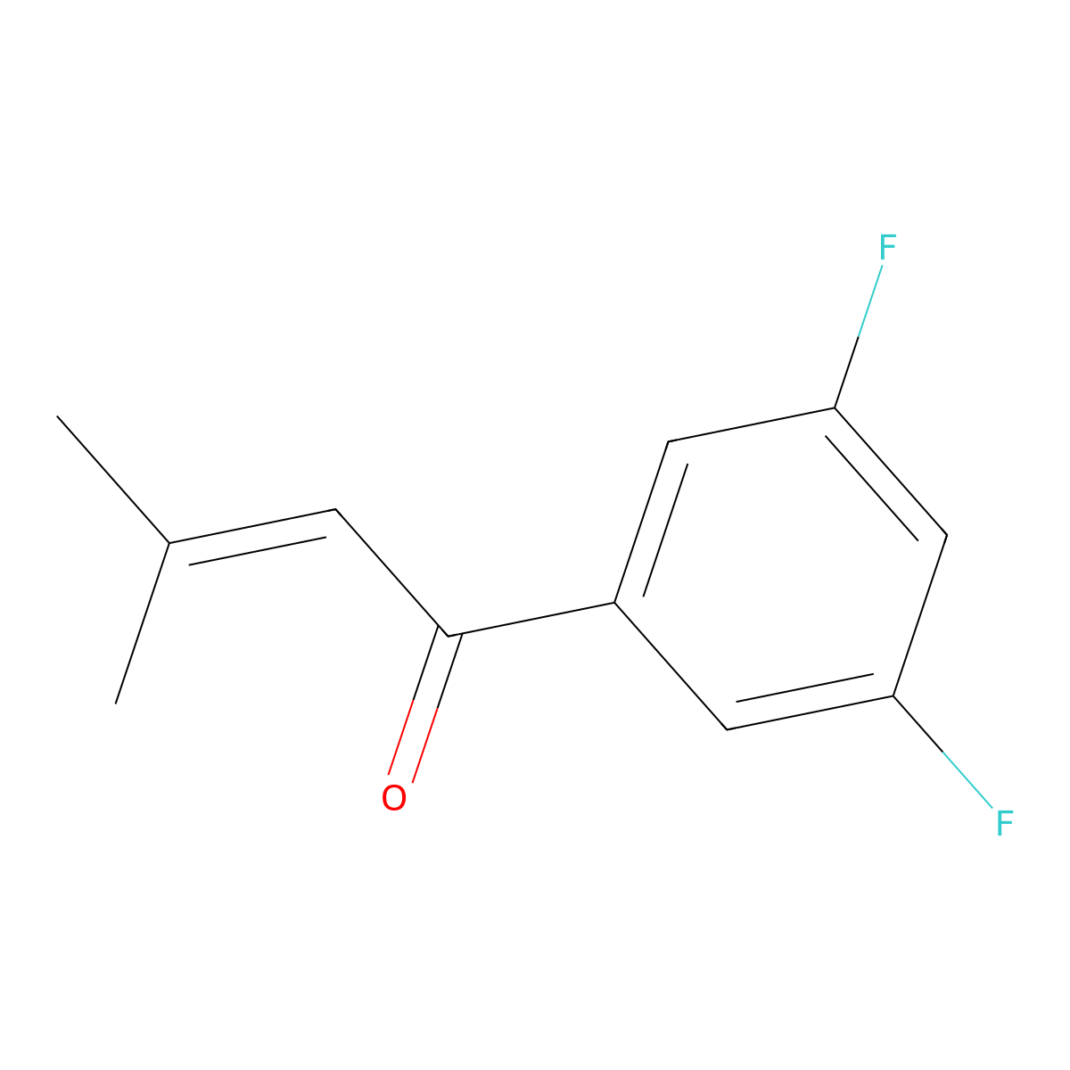 1-(3,5-Difluorophenyl)-3-methylbut-2-en-1-one molecular structure, CAS 1253905-72-4