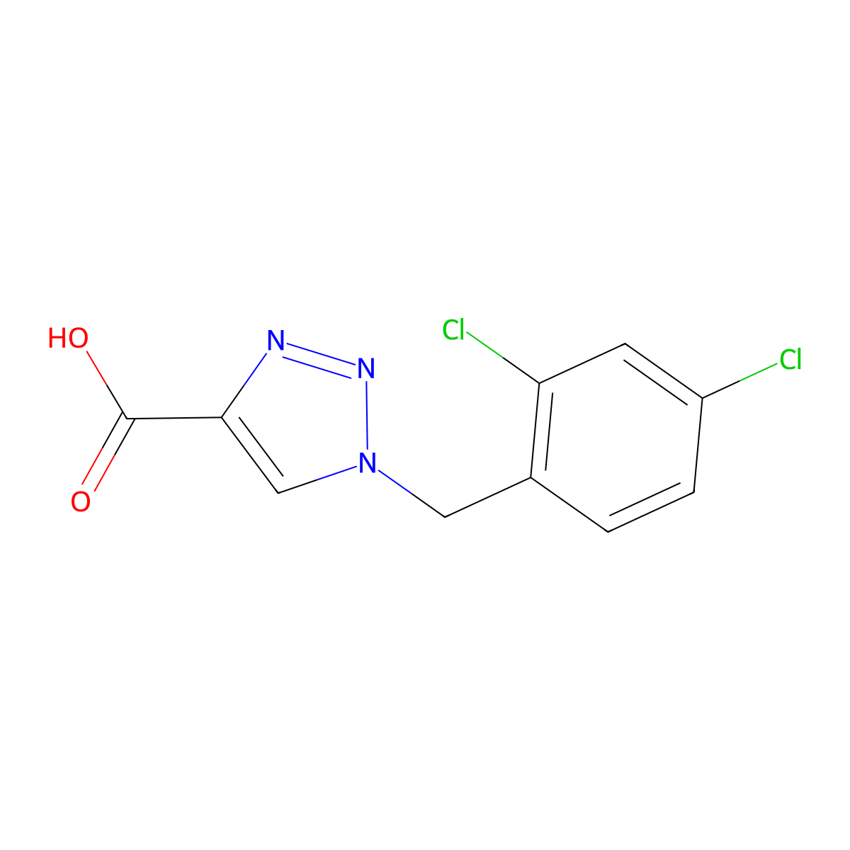 1-((2,4-dichlorophenyl)methyl)-1H-1,2,3-triazole-4-carboxylic acid molecular structure, CAS 1253906-28-3